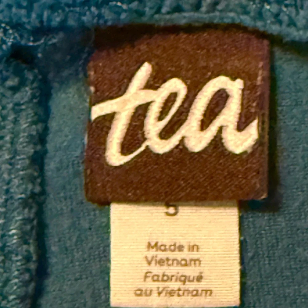 Girl’s S 5/6 Mixed Set Tea Collection Boutique Tunic Top & Teal Velour Leggings - Picture 4 of 4